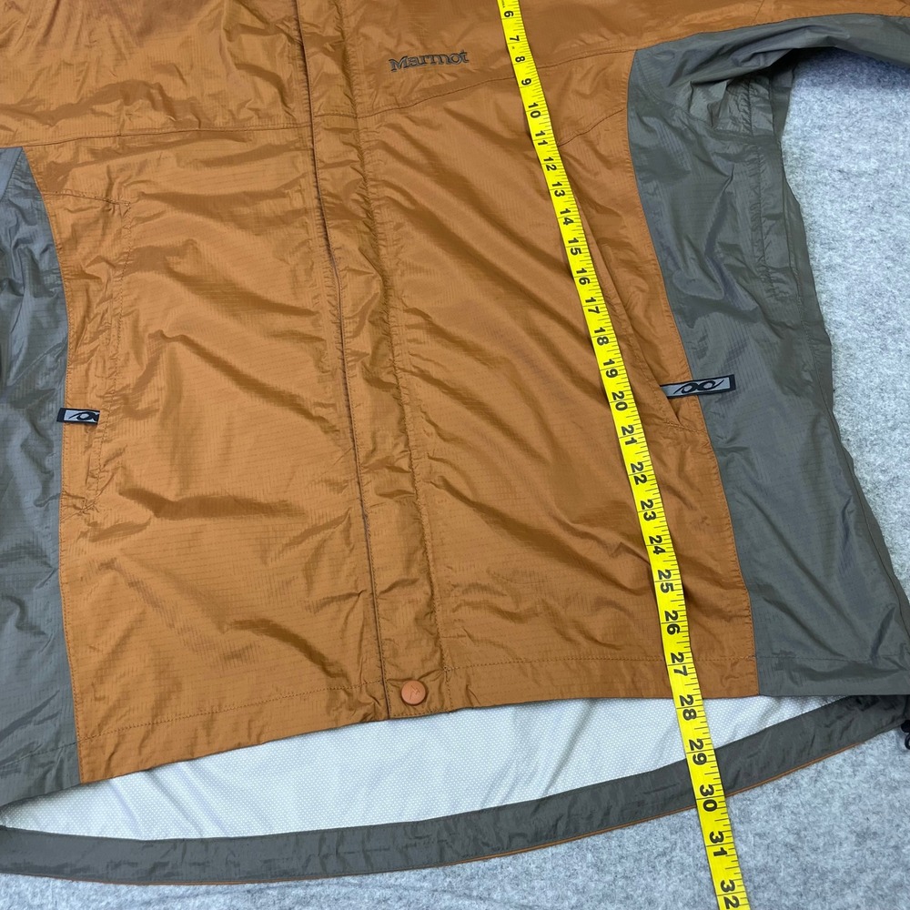 Marmot Mens PreCip Rain Jacket Large Orange Gray Waterproof Hooded Shell Vented - Picture 16 of 16